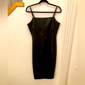 Chic Black Leather L’Agence Dress – Timeless Elegance with a Modern Edge